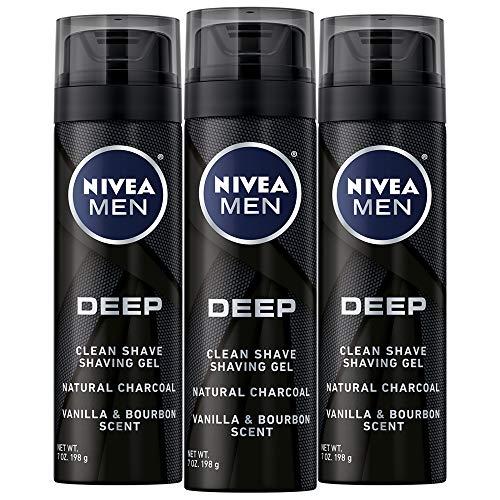 Product Cover NIVEA Men DEEP Clean Shaving Gel - With Natural Charcoal To Clean While Shaving - 7 oz. Can (Pack of 3)