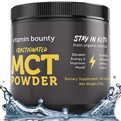 Product Cover MCT Oil Powder with Organic Acacia Fiber - 0g Net Carbs - Perfect for Coffee Creamer, Smoothies & Sustained Energy, Stay in Keto. 30 Servings