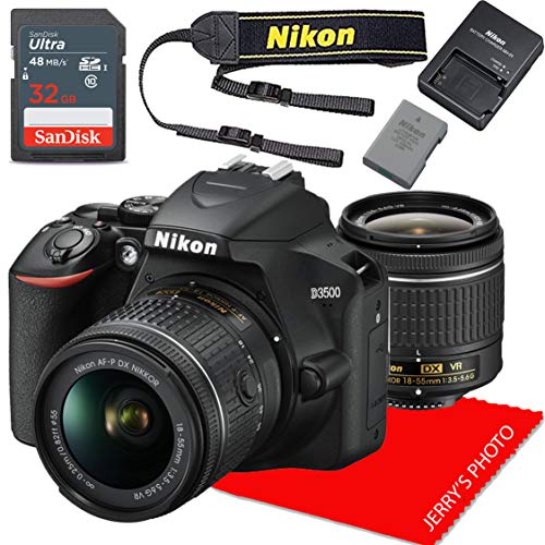 Product Cover Nikon D3500 w/AF-P DX NIKKOR 18-55mm f/3.5-5.6G VR + 32GB Memory Bundle