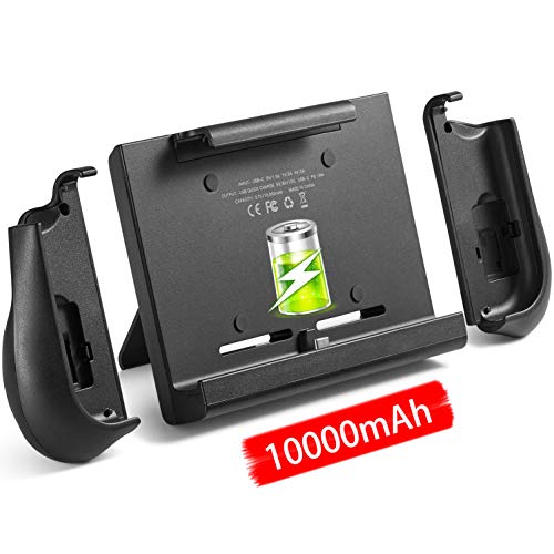 Product Cover 10000mAh Battery Charger Case for Nintendo Switch, YOBWIN Portable Backup Charger Station Console with a Pair of Joy-Con Grip, with Kick Stand & Game Card Slot Extended Battery Pack