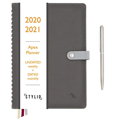 Product Cover STYLIO Apex Planner 2020/2021 Undated Weekly, Dated Monthly Calendar. Daily Personal Agenda Organizer for Business/Academic/School Life. Goals, Passion Journal Notebook for Teachers & College Students