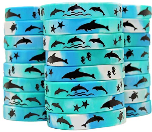 Product Cover Gypsy Jade's Dolphin Party Favors - Wristbands for Awesome Dolphin Themed Parties - Pack of 24!