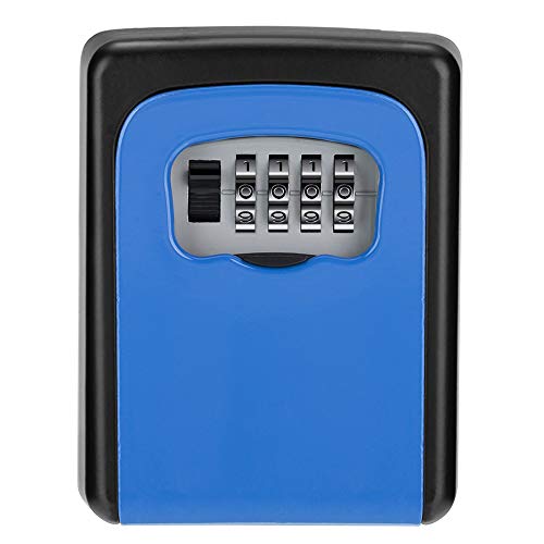Product Cover Key Box Wall Mounted, 4 Digit Combination Storage Lock Box with Large Capacity for Realtors, Contractors, Spare House Key