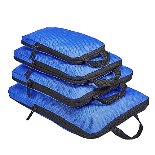 Product Cover Compression Packing Cubes, 4 Set Travel Luggage Packing Organizers, Expandable Storage Packing Cubes