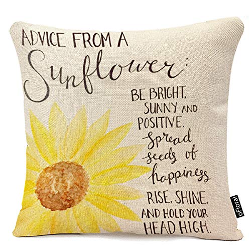 Product Cover oFloral Decorative Advice from A Sunflower Print Throw Pillow Cases for Sofa Bedroom Pillow Covers Gift Household Pillowcase 18