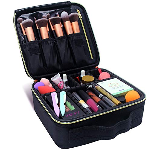 Product Cover Travel Makeup Brush Holder Bag, Portable Make-up Brush Cup Organizer Bag Waterproof Stand-Up Makeup Brush Pouch,Professional Artist Makeup Brush Sets Carry Case