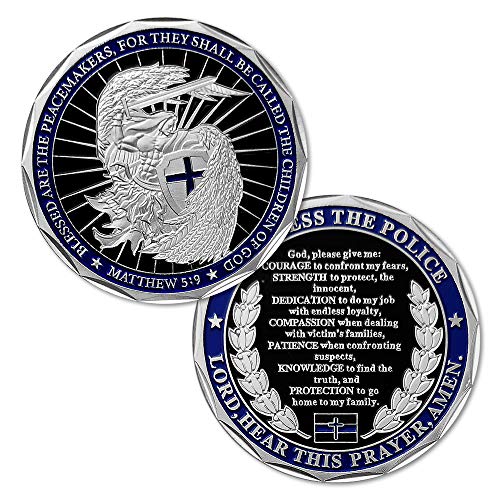 Product Cover Saint Michael Law Enforcement Challenge Coin God Bless The Police Prayer