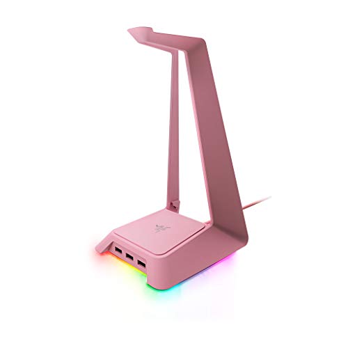 Product Cover Razer Base Station Chroma Headphone/Headset Stand w/ USB Hub: Chroma RGB Lighting - 3x USB 3.0 Ports - Non-Slip Rubber Base - Designed for Gaming Headsets - Quartz Pink
