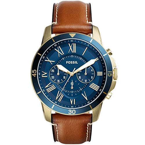 Product Cover Fossil Men's Grant Sport Stainless Steel and Leather Chronograph Quartz Watch