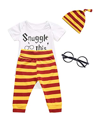 Product Cover 3PCS Outfit Set Baby Boys Girls Short Sleeve Bodysuit (White02, 3-6 Months)