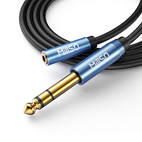 Product Cover MillSO 6.35 to 3.5 Headphones Adapter, 6.6ft TRS 1/4 to 3.5mm Stereo Cord 6.35mm 1/4 Male to 3.5mm 1/8 Female for Amplifiers, Guitar Amp, Piano, Home Theater Devices, or Mixing Console - 2M/6.6ft