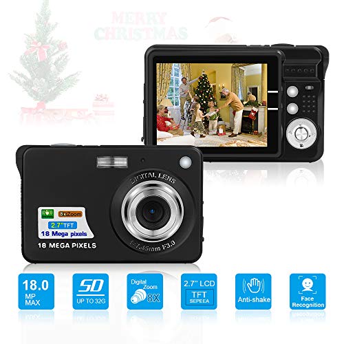 Product Cover HD Mini Digital Cameras,Point and Shoot Digital Cameras for Kids Teenagers Beginners-Travel,Camping,Outdoors,School (Black 2)