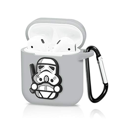Product Cover Pocoolo Airpods Case Airpods Accessories Protective Silicone Cover and Skin with Carabiner for Apple Airpods Charging Case - Star Wars