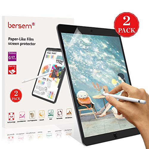 Product Cover BERSEM [2 Pack] Paperlike iPad 9.7 Screen Protector, iPad Screen Protector 9.7 Matte PET Film for Drawing Anti-Glare and Paper Texture iPad Pro 9.7 Inch/iPad Air 2 / iPad Air Easy Installation Kit