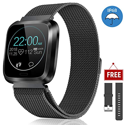 Product Cover CatShin Fitness Watch Heart Rate Monitor IP68 Fitness Tracker Waterproof Pedometer Calroies Counter Sleep Monitor Remote Camera Control Message Notification Sports Smartwatch for Android iOS (Black)