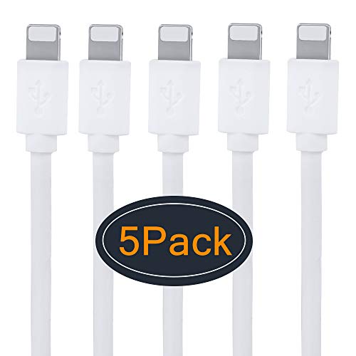 Product Cover Short USB Charge Cables Fast Charing USB Power Cords 1 FT 5 Pack Compatible with All Charging Station Cell Phone for iPad iPhone Xs MAX XR X 8 Plus 7 Plus 6s 6 Plus and More