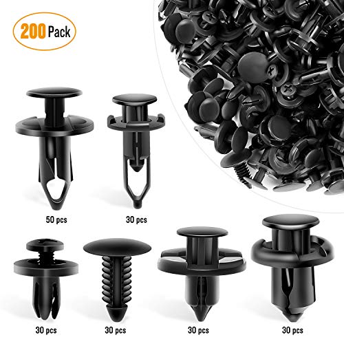 Product Cover GOOACC Universal Plastic Fender Clips,200 Pcs Push Bumper Fastener Rivet Clips with 6 Size Auto Body Retainer Clips Bumpers,Car Fender Replacement for GM, Ford & Chrysler, Honda,Accord,Nissan