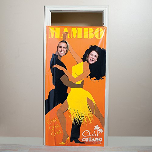 Product Cover Fun Express - Cuban Couple Photo Door Banner - Party Decor - Door Decor - Photo Door Banners - 1 Piece