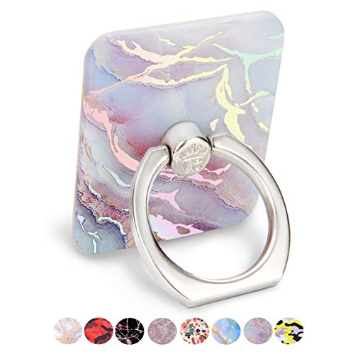 Product Cover Velvet Caviar Cell Phone Ring Holder - Finger Ring & Stand - Improves Phone Grip Compatible with iPhone, Galaxy and Most Cases (Except Silicone/Leather) - Moonstone Holographic Pink Blue Marble