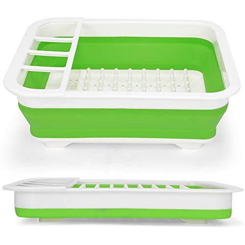 Product Cover Learja kitchen dish drying rack (Green and White without Drainer Board)