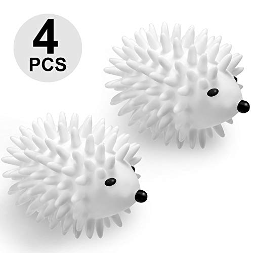 Product Cover Hedgehog Reusable Dryer Balls Hedgehog Skirt Sweater Washing Ball Soft Laundry Dryer Balls Washing Machine Drying Fabric Softener Alternative (4 Pieces)
