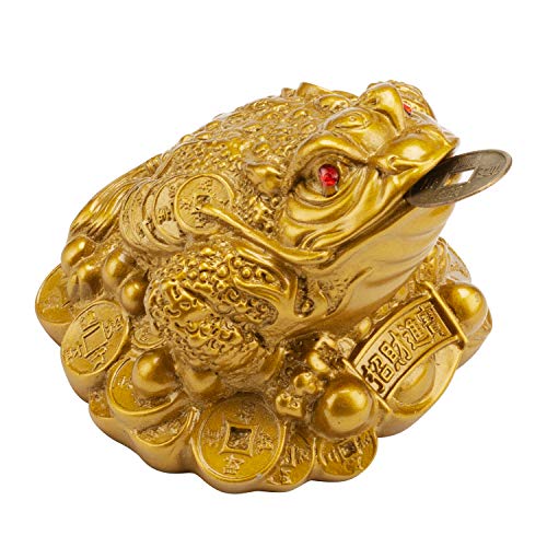 Product Cover Wschic Feng Shui Money Frog, Lucky Chinese Toad with Coin,Ideal for Office and Home Decoration