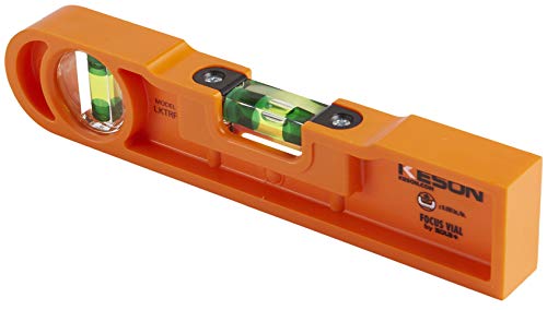 Product Cover Keson LKTRF ABS Plastic Rounded Torpedo Level with 2 20% Magnified Vials, 9-Inch
