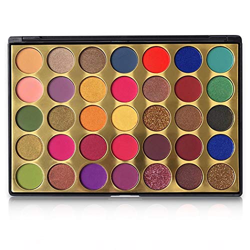 Product Cover FindinBeauty 35 Colors Pro Eyeshadow Golden Palette,Multi Reflective Shimmer Matte Pressed Glitter - Bright Natural Shades Velvet Texture Blendable Long Lasting Eye Shadow Makeup Pallet with Intense