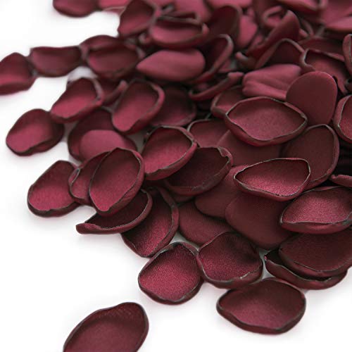 Product Cover Ling's moment Burgundy Rose Petals 200PCS Silk Petals Flower Girl Scatter Petals for Wedding Table Centerpieces Party Dinner Table Decoration
