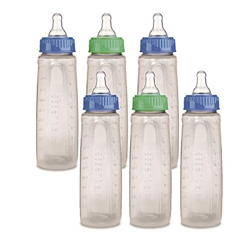 Product Cover First Essentials by NUK Bottle, 10 oz, Medium Flow, 6-Pack, Blue/Green