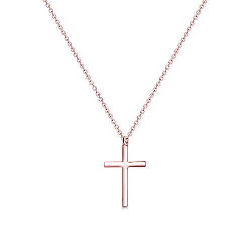 Product Cover MOMOL Tiny Cross Pendant Necklace, 18K Gold Plated Stainless Steel Cross Necklace Simple Small Dainty Cross Pendant Christian Religious Chain Necklace for Women Girls (3)