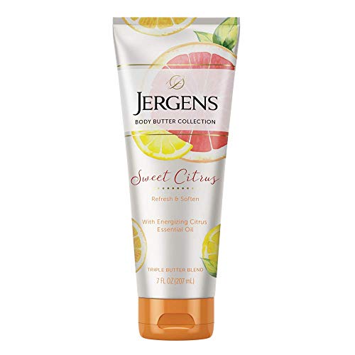 Product Cover Jergens Sweet Citrus Body Butter Moisturizer, 7 Ounce Lotion, with Essential Oil, for Indulgent Moisturization