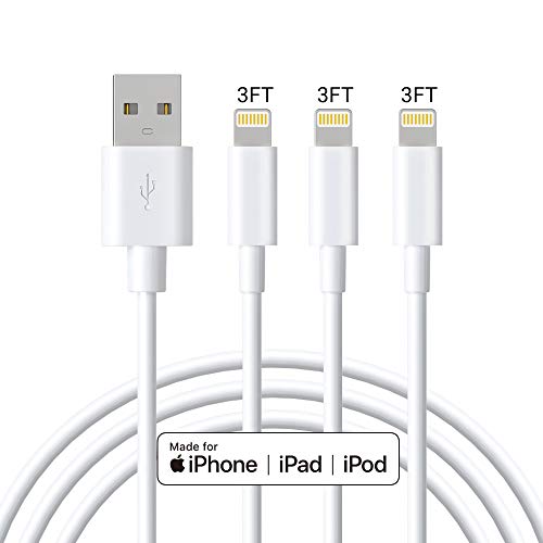 Product Cover Marchpower iPhone Charger Cable MFi Certified Lightning Cable - 3Pack 3FT Fast Charging USB Cable Compatible iPhone Xs MAX XR X 8 8 Plus 7 7 Plus 6s 6s Plus 6 6 Plus and More