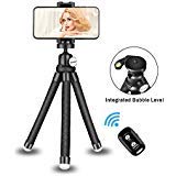 Product Cover Phone Tripod Stand, Portable Cellphone Camera Tripod with Bluetooth Remote, Compatible with iPhone and Android Phone, Great for Selfies/Vlogging/Streaming/Photography/Recording
