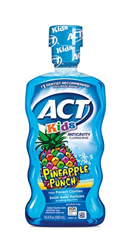 Product Cover ACT Kids Anticavity Fluoride Rinse, Pineapple Punch Children's Mouthwash, 16.9 oz