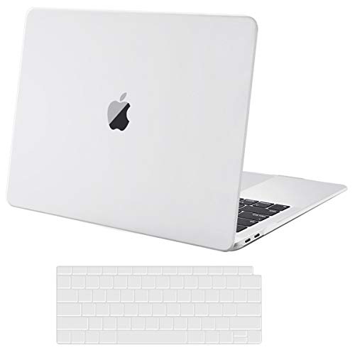 Product Cover MOSISO MacBook Air 13 inch Case 2019 2018 Release A1932 with Retina Display, Plastic Hard Shell Case & Keyboard Cover Skin Only Compatible with MacBook Air 13 with Touch ID, Frost
