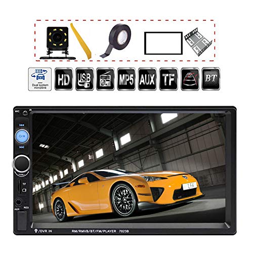 Product Cover 7 inch Double Din Touch Screen Car Stereo Upgrade The Latest Version MP5/4/3 Player FM Radio Video AuTDYJ Rear-View Camera Steering Wheel Remote Control Mirror Link Caller ID