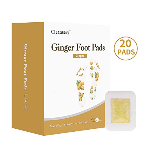 Product Cover Ginger Foot Pads (20 Pads), Herbal Ginger Patch for Body Cleansing, Foot Patches for Swelling Feet, Better Sleep and Pain Relief, 100% Natural Ingredients, Ginger Powder and Bamboo Vinegar, 20 Pack
