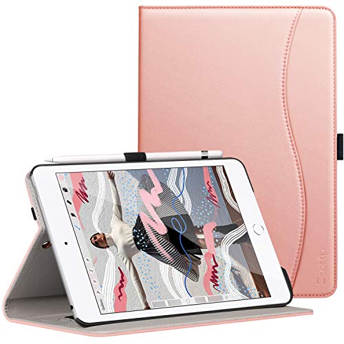Product Cover Ztotop for iPad Mini 5 Case, Leather Folio Stand Protective Case Smart Cover with Multi-Angle Viewing, Paperwork Card Pocket, Functional Elastic Strap for iPad Mini 5th Gen 2019 - Rose Gold