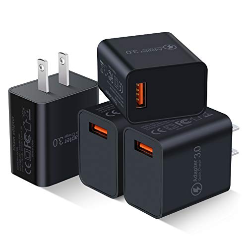 Product Cover [4-Pack] Quick Charge 3.0 Wall Charger, Besgoods 18W QC 3.0 USB Charger Adapter Fast Charging Block Compatible Wireless Charger, Samsung Galaxy S9 S8/Note 8 9, iPhone, iPad, LG, HTC 10 and More