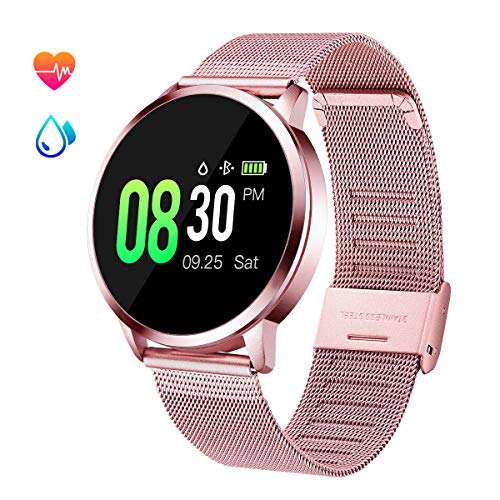 Product Cover GOKOO Smart Watch for Women with All-Day Heart Rate Blood Pressure Sleep Monitor IP67 Waterproof Activity Tracker Calorie Counter Fitness Tracker Pink