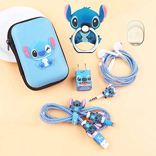 Product Cover ZOEAST(TM) DIY Protectors Apple USB Data Line Cable Charger Earphone Wire Saver Protector Compatible with iPhone 5 5S SE 6 6S 7 8 Plus X XS Max iPad (Square Box, Stitch)