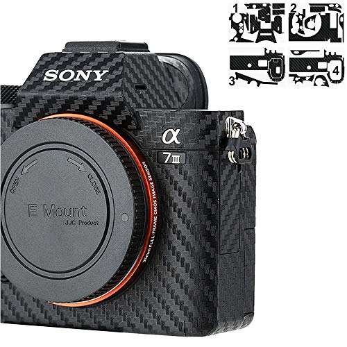 Product Cover Anti-Scratch Camera Body Cover Sticker Protector for Sony A7III A7RIII (A7 Mark III & A7R Mark III Only), Anti-Slide Grip Holder Skin Guard Shield - Carbon Fiber Film