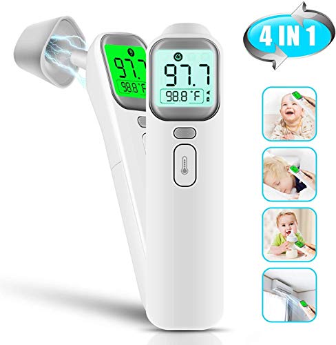 Product Cover Baby Thermometer Forehead and Ear for Baby, Children, Digital Baby Infrared Thermometer Dual ℉ &℃ Temperature Mode 4 Modes Thermometer for Toddler, Adult, Ear and Room by Larimar, FDA Approved