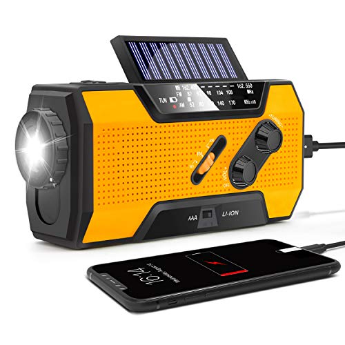 Product Cover RunningSnail Solar Crank NOAA Weather Radio for Emergency with AM/FM, Flashlight, Reading Lamp and 2000mAh Power Bank（Orange）