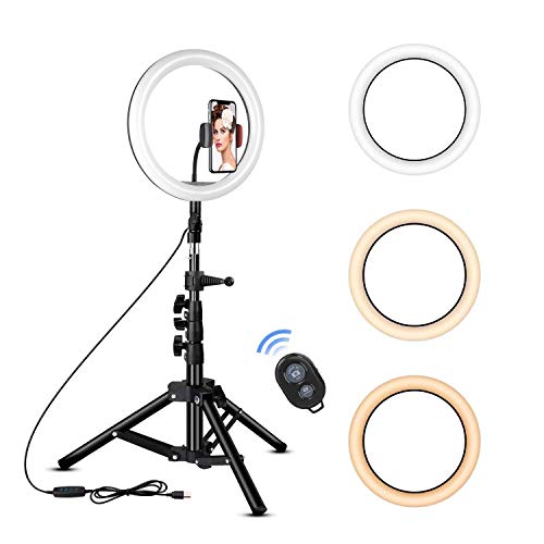 Product Cover Rovtop 10 inch Ring Light with Stand Tripod, LED, Phone Holder for Selfie Camera Photography Makeup Video Live Streaming