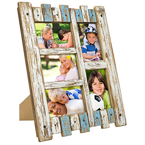 Product Cover Excello Global Products Rustic Distressed Wood Frame: Holds Five 4
