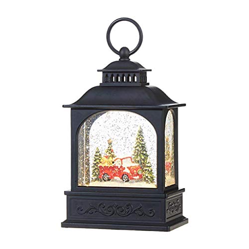 Product Cover RAZ Imports Dogs in Red Truck Scene Lighted Water Lantern Christmas Snow Globe with Swirling Glitter