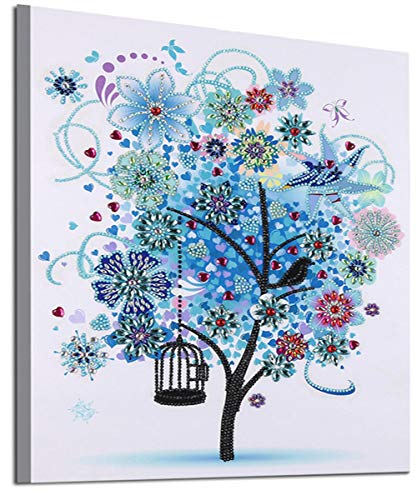 Product Cover Diamond Painting Kits for Adults and Kids,5D Special Shaped DIY Partial Drill Diamond Rhinestone Painting Colorful Tree Embroidery Arts Craft Home Decor Ross Beauty (ColorfulTree 4)