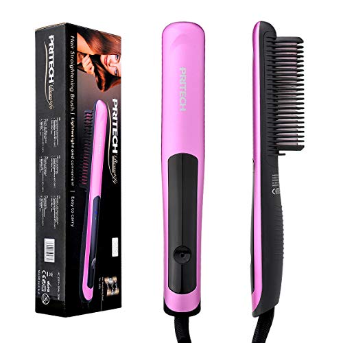 Product Cover Straightening Comb Hair Brush Straightener Electric Hair Brush Anti Scald Hot Comb Hair Straightener Dual Voltage LED Display